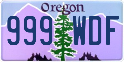 OR license plate 999WDF