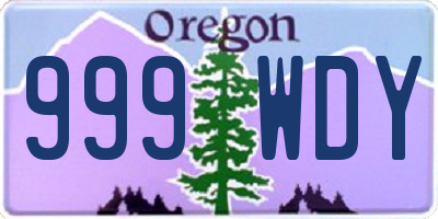 OR license plate 999WDY