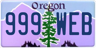 OR license plate 999WEB