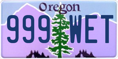 OR license plate 999WET