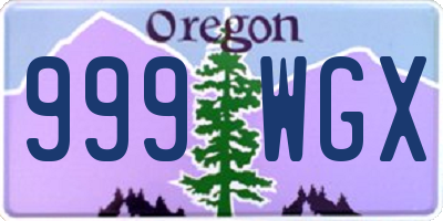 OR license plate 999WGX