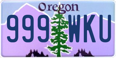 OR license plate 999WKU