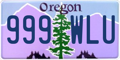 OR license plate 999WLU