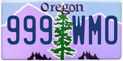 OR license plate 999WMO