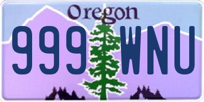 OR license plate 999WNU