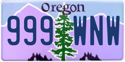 OR license plate 999WNW