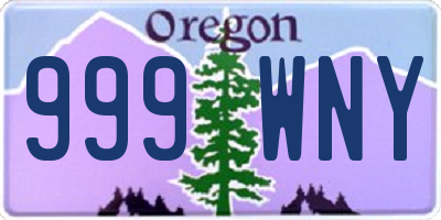 OR license plate 999WNY