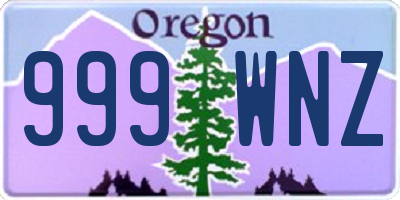 OR license plate 999WNZ