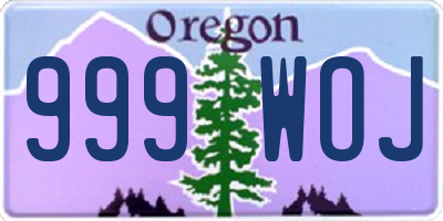 OR license plate 999WOJ