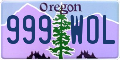 OR license plate 999WOL