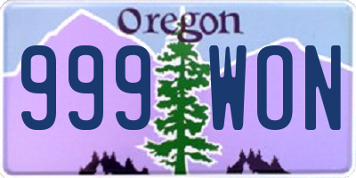 OR license plate 999WON