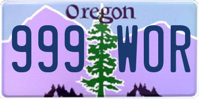 OR license plate 999WOR