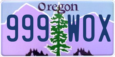 OR license plate 999WOX