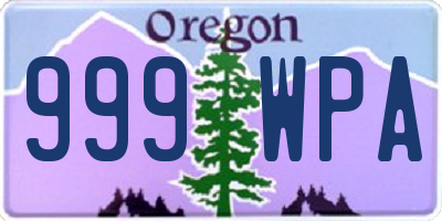 OR license plate 999WPA