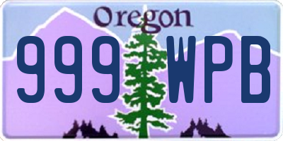 OR license plate 999WPB