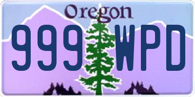 OR license plate 999WPD