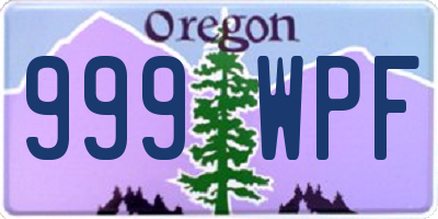 OR license plate 999WPF