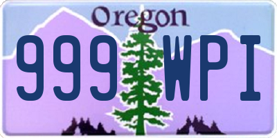 OR license plate 999WPI