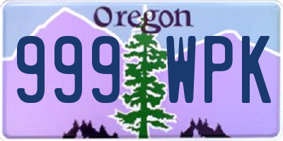 OR license plate 999WPK