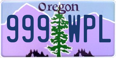 OR license plate 999WPL