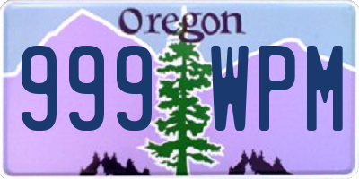 OR license plate 999WPM