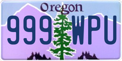 OR license plate 999WPU