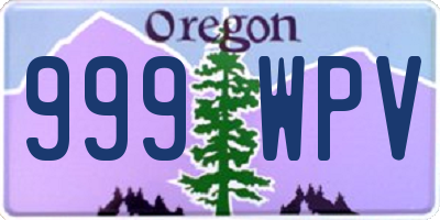 OR license plate 999WPV