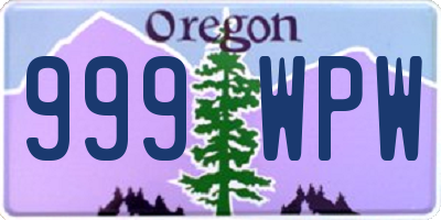 OR license plate 999WPW