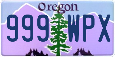 OR license plate 999WPX