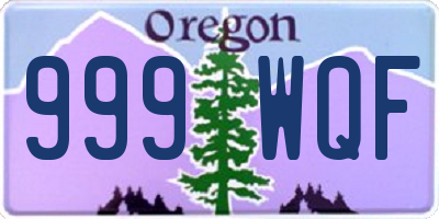 OR license plate 999WQF