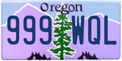 OR license plate 999WQL