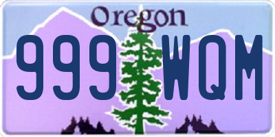 OR license plate 999WQM