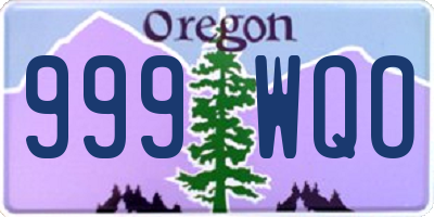 OR license plate 999WQO