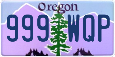 OR license plate 999WQP