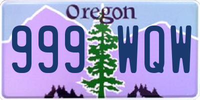 OR license plate 999WQW