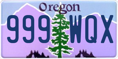 OR license plate 999WQX