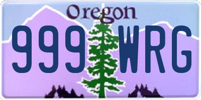 OR license plate 999WRG