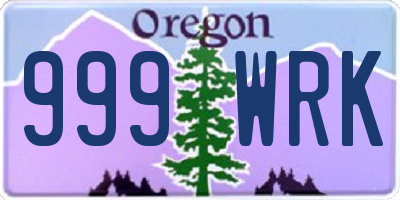 OR license plate 999WRK