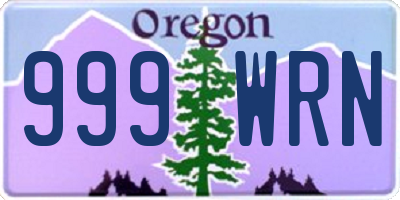 OR license plate 999WRN