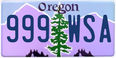 OR license plate 999WSA