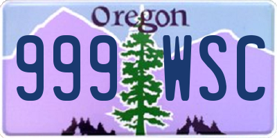 OR license plate 999WSC