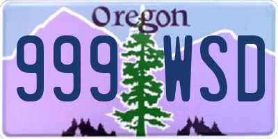 OR license plate 999WSD