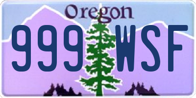 OR license plate 999WSF