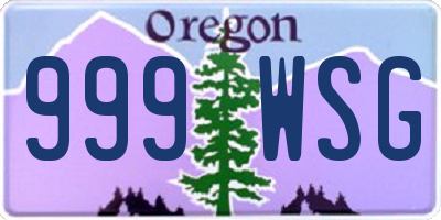 OR license plate 999WSG