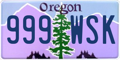 OR license plate 999WSK