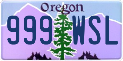 OR license plate 999WSL