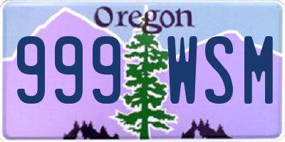 OR license plate 999WSM