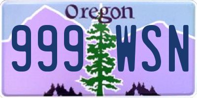 OR license plate 999WSN