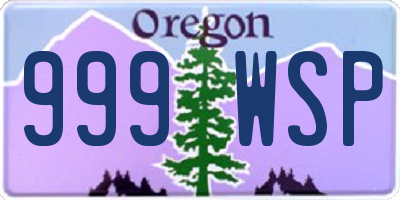 OR license plate 999WSP