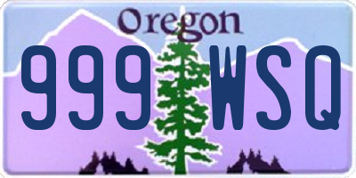 OR license plate 999WSQ